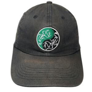 jam Snapback Black One Size Yin Yang Reptile Lizard Skeleton Graphic hat